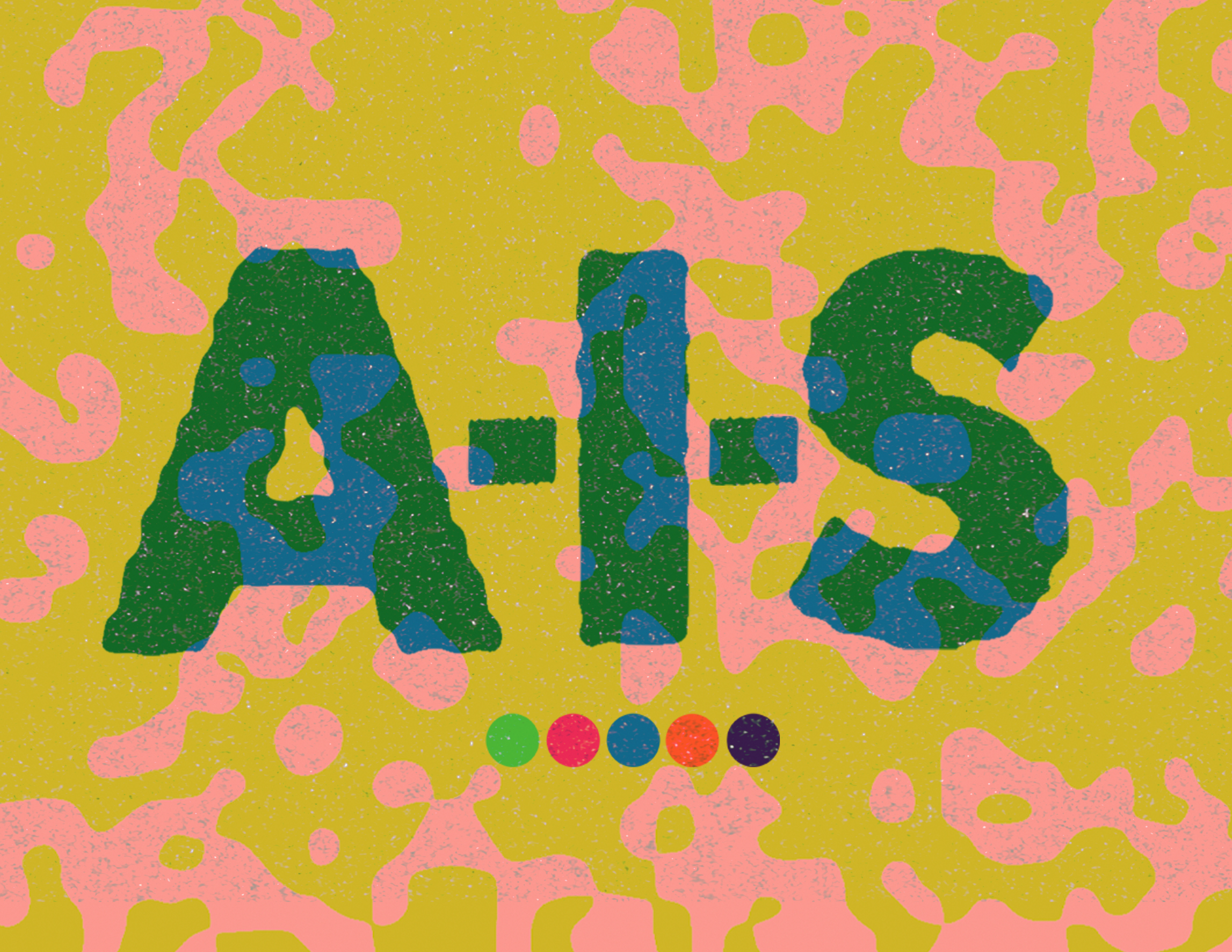 Artist In Studio Program logo against a pink and orange background
