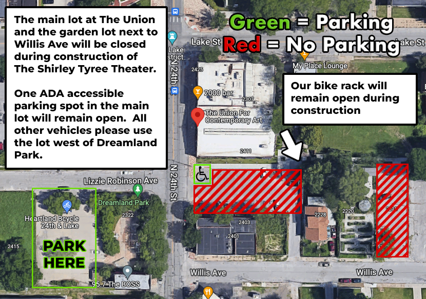 Diagram of parking locations around The Union