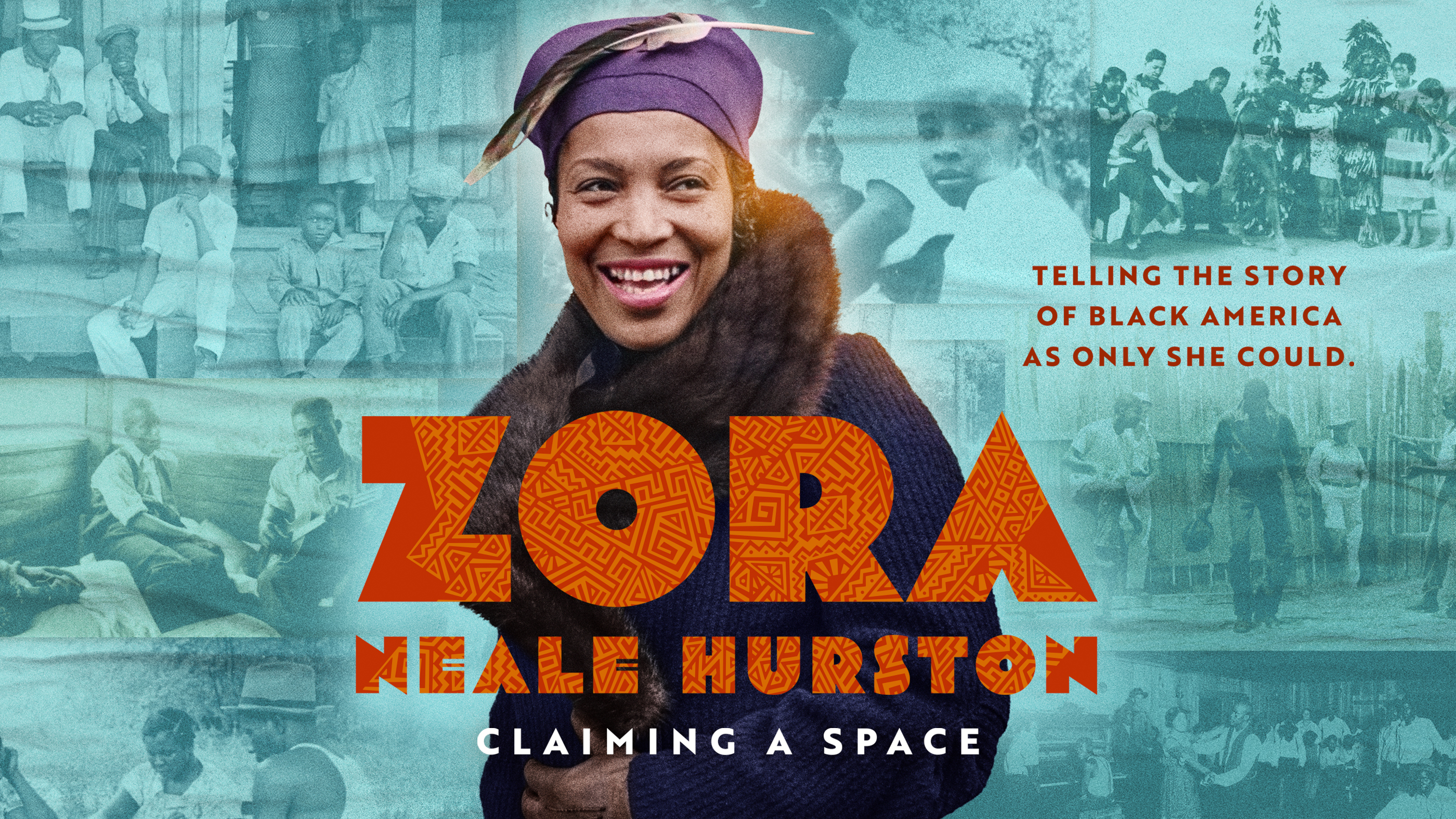 Graphic header featuring a portrait of Zora Neale Hurston with text reading Claiming A Space