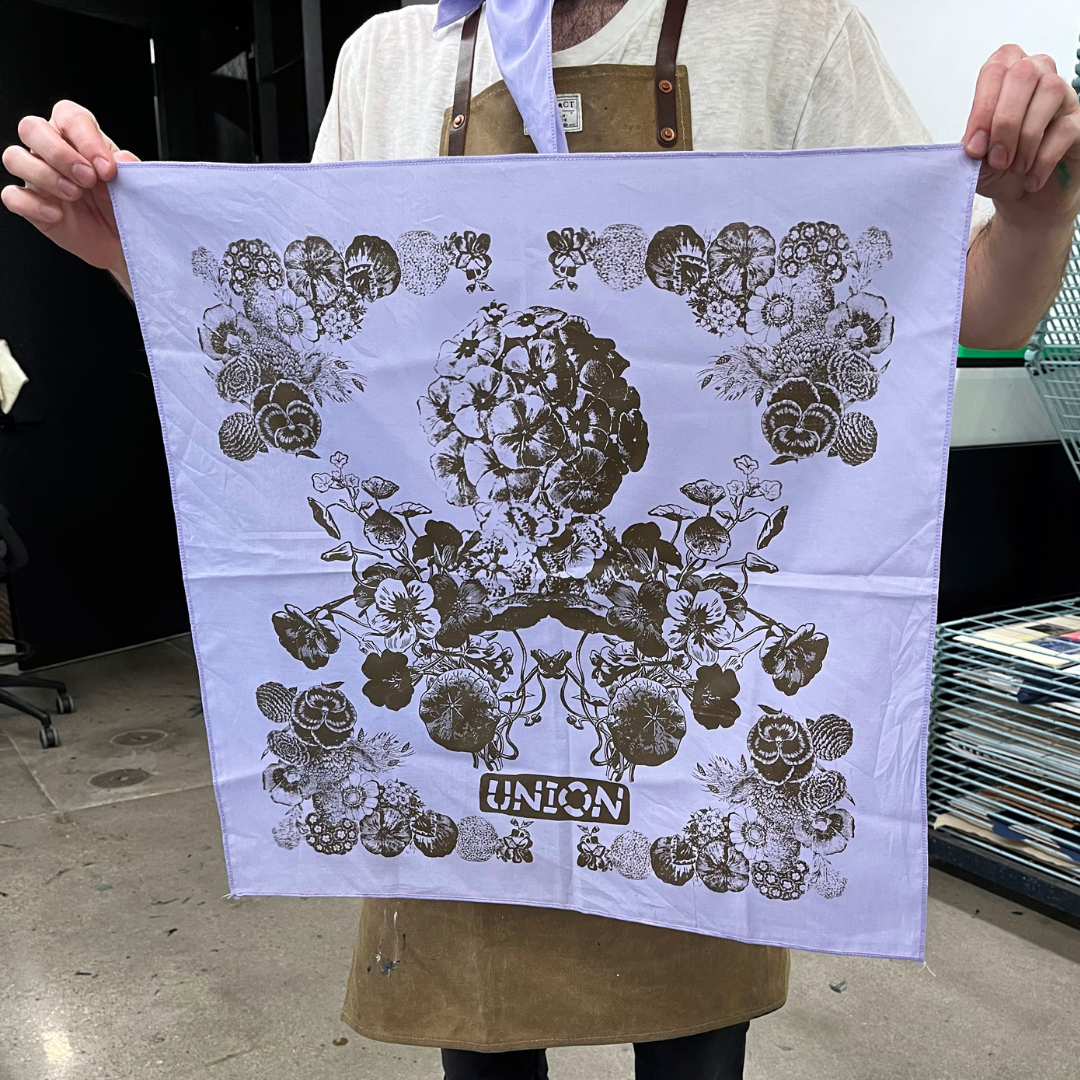 Membership lavendar bandana with floral print