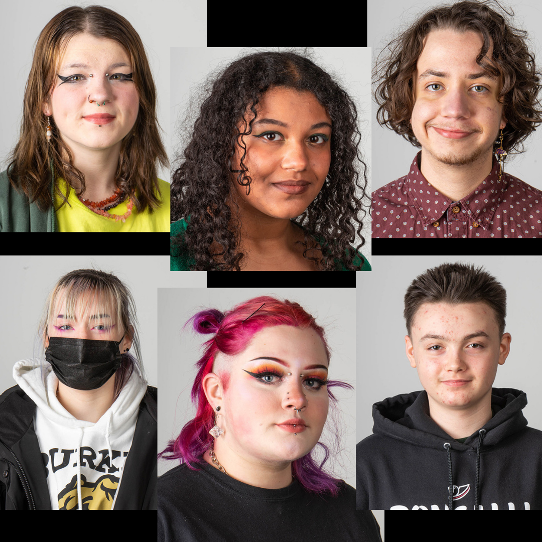 Collage photo of 6 youth peer mentors